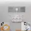 Yüksek Voltaj Korumalı Priz, Duvar Tipi Kısa Kablolu Priz Çoğaltıcı, 3x Soket, 2x Type-C, 1x Usb, 16A, 3680W, 1050 Joule, Çocuk Korumalı, Isıya Dayanıklı Yapı (Siyah)