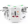 Coverzone Akım Korumalı Universal Fiş Çoklu Priz CV640 Priz Çevirici Dönüştürücü Kompakt Tasarım Amerikan Fişi, İngiliz, Türkiye 125V - 250V 13A (Beyaz)