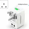 Coverzone Akım Korumalı Universal Fiş Çoklu Priz CV640 Priz Çevirici Dönüştürücü Kompakt Tasarım Amerikan Fişi, İngiliz, Türkiye 125V - 250V 13A (Beyaz)