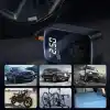 Hava Kompresörü, 150 PSI Dijital Göstergeli Oto Kompresör, Araba, Motosiklet, Bisiklet ve Top İçin, Taşınabilir Şarjlı Kullanım, Fener Işığı, 4000 Mah Batarya, 3 Farklı Başlık (PSI,KPA,BAR,KG/CM²)