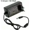 12V Fişli Adaptör 5 Amper 60 Watt - Şerit LED, Modem ve Kamera Uyumlu Güç Kaynağı Trafosu - Cata