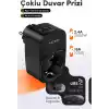 Akım Korumalı Priz, Tekli Priz, USB’li Priz ve Type-C Priz, Priz Çoklayıcı, Voltaj Korumalı Priz, 16A 3680W Duvar Tipi (SİYAH)