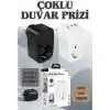 Akım Korumalı Priz, Tekli Priz, USB’li Priz ve Type-C Priz, Priz Çoklayıcı, Voltaj Korumalı Priz, 16A 3680W Duvar Tipi (SİYAH)
