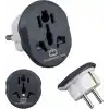 Amber LED Universal Seyahat Adaptörü - Amerikan, İngiliz Ve Avustralya Fişi Dönüştürücü - 16A 250V Kompakt Tasarım (2 Adet)