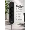 Robeve Blic Termal Akım Korumalı 3’lü Priz 2500W – 1 USB-C + 2 USB-A Hızlı Şarj Girişli Çoklu Priz – Aşırı Akım, Isınma ve Kısa Devre Korumalı Aç/Kapa Anahtarlı Siyah Uzatma Prizi Grup Priz