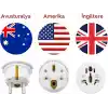 Amber LED Universal Seyahat Adaptörü - Amerikan, İngiliz Ve Avustralya Fişi Dönüştürücü - 16A 250V Kompakt Tasarım (2 Adet)