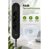 Robeve Blic Termal Akım Korumalı 3’lü Priz 2500W – 1 USB-C + 2 USB-A Hızlı Şarj Girişli Çoklu Priz – Aşırı Akım, Isınma ve Kısa Devre Korumalı Aç/Kapa Anahtarlı Siyah Uzatma Prizi Grup Priz