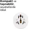 Amber LED Universal Seyahat Adaptörü - Amerikan, İngiliz Ve Avustralya Fişi Dönüştürücü - 16A 250V Kompakt Tasarım (2 Adet)