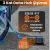 Enshall Taşınabilir Hava Kompresörü Lastik Şişirme - 150PSI Araba Lastikleri Hava Pompası Lastik Basınç Ölçerli LED Işık, 5400mAh Pil ve 12V DC Akıllı Lastik Şişirme Cihazı Araba, Motosiklet, Bisiklet
