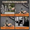 Enshall Taşınabilir Hava Kompresörü Lastik Şişirme - 150PSI Araba Lastikleri Hava Pompası Lastik Basınç Ölçerli LED Işık, 5400mAh Pil ve 12V DC Akıllı Lastik Şişirme Cihazı Araba, Motosiklet, Bisiklet