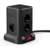 SMAYLİNG Kule Tipi Çoklu Priz - 3 USB-A + 1 Type-C Çıkışlı, Akım Korumalı, Tek Tuş Kontrollü Masaüstü Priz