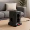 SMAYLİNG Kule Tipi Çoklu Priz - 3 USB-A + 1 Type-C Çıkışlı, Akım Korumalı, Tek Tuş Kontrollü Masaüstü Priz