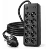 Babilden 2 Metre Termal Akım Korumalı 10lu Priz Çoklayıcı, 2 USB 2 Type-C Girişli 16A 4000W Onlu Dönüştürücü Uzatma Kablosu 10 Adet Anahtarlı Giriş Masaüstü Duvar Çoklu Prizi