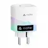Meross Matter akıllı priz, elektrik tüketimli Wi-Fi priz, balkon elektrik santrali için, Apple HomeKit, Alexa ve Google ile çalışır, 16 A, 1 adet