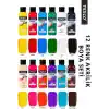 Rich Texco Akrilik Boya Seti, 12 Renk x 130 ml, Su Bazlı