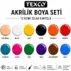 Rich Texco Akrilik Boya Seti, 12 Renk x 130 ml, Su Bazlı