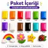 Hayal Gücü Kil Seti - 12 Renkli Hava ile Kuruyan Zıplayan Kil Hamuru, Yumuşak ve Kolay Şekillenen, Kokusuz, Eğitici Aktivite Seti -