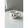 ARVALE Sevimli Kedi Tasarımlı Beyaz Seramik Kupa - Dekoratif Bardak