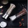 Mithra Life 2li Büyük Boy Metal Krom Kapaklı Cam Tuz Karabiber Değirmeni Gümüş Tuzluk Biberlik MIT1245
