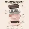 304 Paslanmaz Çelik Çift Bölmeli Beslenme Kutusu, Çatal Kaşıklı Sızdırmaz Sefer Tası Yemek Kabı, Kahverengi Gri Yeşil Pembe Renk Seçenekleri (Pembe)
