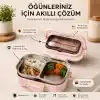 304 Paslanmaz Çelik Çift Bölmeli Beslenme Kutusu, Çatal Kaşıklı Sızdırmaz Sefer Tası Yemek Kabı, Kahverengi Gri Yeşil Pembe Renk Seçenekleri (Pembe)