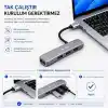 S-link SW-U333 USB Hub 4 Port Metal USB Çoklayıcı, 1x USB 3.0 + 3x USB 2.0, 5Gbps Hızlı Veri Aktarımı, Slim Alüminyum Tasarım, Tak Çalıştır USB Çoğaltıcı Hub, Laptop PC Uyumlu