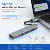 S-link SW-U333 USB Hub 4 Port Metal USB Çoklayıcı, 1x USB 3.0 + 3x USB 2.0, 5Gbps Hızlı Veri Aktarımı, Slim Alüminyum Tasarım, Tak Çalıştır USB Çoğaltıcı Hub, Laptop PC Uyumlu
