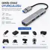 S-link SW-U333 USB Hub 4 Port Metal USB Çoklayıcı, 1x USB 3.0 + 3x USB 2.0, 5Gbps Hızlı Veri Aktarımı, Slim Alüminyum Tasarım, Tak Çalıştır USB Çoğaltıcı Hub, Laptop PC Uyumlu