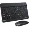 Bluetooth Kablosuz Şarjlı Türkçe Q Klavye Alüminyum Alışım Mini Pilli Mouse Süper Hafif Taşınabillir Bluetooth Eşleştirmeli Midi Klavye 25cm x 15cm
