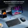 Bluetooth Kablosuz Şarjlı Türkçe Q Klavye Alüminyum Alışım Mini Pilli Mouse Süper Hafif Taşınabillir Bluetooth Eşleştirmeli Midi Klavye 25cm x 15cm