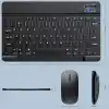 Bluetooth Kablosuz Şarjlı Türkçe Q Klavye Alüminyum Alışım Mini Pilli Mouse Süper Hafif Taşınabillir Bluetooth Eşleştirmeli Midi Klavye 25cm x 15cm