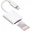 Coverzone Lightning Girişli iPhone 11 12 13 14 Uyumlu Kart Okuyucu SD Kart Adaptörü TF Kart Okuyucu Disk Adaptörü Mobil Kart Okuyucu Hızlı Aksesuarları Bağlayın - (S101 - Lightning)