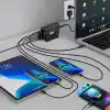 Jouis Çoklu Şarj İstasyonu GaN 150W - 6 Portlu Masaüstü Hızlı Şarj Cihazı (4x Type-C 100W/20W, 2x USB-A 18W) MacBook, Laptop, iPhone 15/14, iPad ve Android Uyumlu Akıllı Şarj Adaptörü
