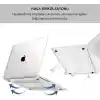 Klasse MacBook Air 13.6 inç M5/M4/M3/M2 2026-2025-2024-2023-2022 Çip ile Uyumlu Dayanıklı Koruyucu Kılıf, Ultra İnce Kabuk Koruma Sert Kapak A3449 A3240 A3113 A2681 (Şeffaf)