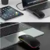 Infomax Kablosuz Mouse, Çift Modlu (Bluetooth 5.0 + 2.4Ghz USB) Şarj Edilebilir RGB Işıklı Sessiz Mouse, PC, Laptop, Macbook, Tablet, iPad, Telefon Uyumlu (BGMS, Siyah)