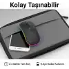 Infomax Kablosuz Mouse, Çift Modlu (Bluetooth 5.0 + 2.4Ghz USB) Şarj Edilebilir RGB Işıklı Sessiz Mouse, PC, Laptop, Macbook, Tablet, iPad, Telefon Uyumlu (BGMS, Siyah)