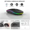 Infomax Kablosuz Mouse, Çift Modlu (Bluetooth 5.0 + 2.4Ghz USB) Şarj Edilebilir RGB Işıklı Sessiz Mouse, PC, Laptop, Macbook, Tablet, iPad, Telefon Uyumlu (BGMS, Siyah)