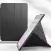 Coverzone iPad Air 11 M4 için Kılıf A2902 11 inç (2026) Kalem Koyma Bölmeli, Stand Olan, Uyku Modlu Silikon Arka Yüzey Suni Deri, Ergonomik Yapılı, Attractive Smart Cover Siyah