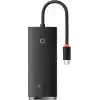 Baseus Lite 4in1 Multifonksiyonel Type-C Hub Dock Station Siyah