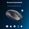 Philips SPK7247 USB Kablolu Optik Mouse - 1.8 Metre Ekstra Uzun Kablo, 1200 DPI Hassasiyet, Ergonomik Ofis ve Ev Tasarımı, Tak-Çalıştır, Siyah