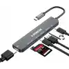 Minesk Macbook ile Uyumlu USB-C Hub Çoklayıcı HDMI/SD Card/Micro SD/USB 2.0/USB 3.0/USB-C/PD 100watt / bağlantı Port USB Çoklayıcı Adaptör (7-in -1 Multi Hub HDMI)