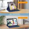 Apple iPad Yatay ve Dikey Standlı 360 Derece Döner Tablet Kılıfı (iPad 10.Nesil 10.9/iPad A16 Lacivert)