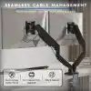 BONTEC 15-32 İnç Çiftli Gazlı Amortisörlü Monitör Kolu, Her Kol 9 kg’a Kadar, VESA 75x75/100x100