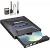 Coverzone 5in1 Harici USB 3.0 ve Type-C DVD-ROM DVD-RW Optik Sürücü, USB ve Type C Kablolu, PC, Tablet, DVD Player, Çizgili Metal Tasarım Ultra Slim CD ROM Okuyucu CV250