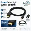 PrimeX PX-1121 Micro HDMI to HDMI Kablo, 1.5 Metre 1080P Full HD Hdmi Görüntü ve Ses Aktarım Kablosu, Micro Hdmi Type-D Kamera Tablet Mini Laptop Raspberry Pi TV Monitör Projeksiyon Bağlantı Kablosu