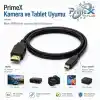 PrimeX PX-1121 Micro HDMI to HDMI Kablo, 1.5 Metre 1080P Full HD Hdmi Görüntü ve Ses Aktarım Kablosu, Micro Hdmi Type-D Kamera Tablet Mini Laptop Raspberry Pi TV Monitör Projeksiyon Bağlantı Kablosu