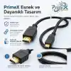PrimeX PX-1121 Micro HDMI to HDMI Kablo, 1.5 Metre 1080P Full HD Hdmi Görüntü ve Ses Aktarım Kablosu, Micro Hdmi Type-D Kamera Tablet Mini Laptop Raspberry Pi TV Monitör Projeksiyon Bağlantı Kablosu
