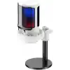 Havit Gamenote GK50 RGB Yayıncı Mikrofon - 24bit/192kHz - Kardioid - Gürültü Engelleme - Type-C + 3.5mm - Beyaz