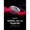 Rampage CLAX 60 Gram Kablosuz Ultra Hafif Şarjlı 3311 Sensor 24000 DPI 3311 Sensor Gaming Oyuncu Mouse (Beyaz)