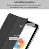 Klasse Apple iPad Air 5 / Air 4 10.9 inç Uyumlu Smart Kılıf, Apple Pencil Kalemlikli, Trifold, Esnek, Mat, Darbeye Tam Dayanıklı Tablet Kılıfı (Siyah)